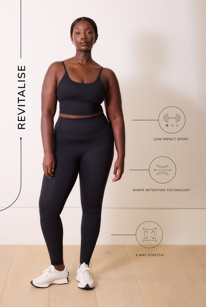 Curve Revitalise 7/8 High Waisted Leggings - Midnight Black