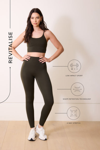 Curve 24/7 Revitalise High Waisted Leggings - Deep Olive