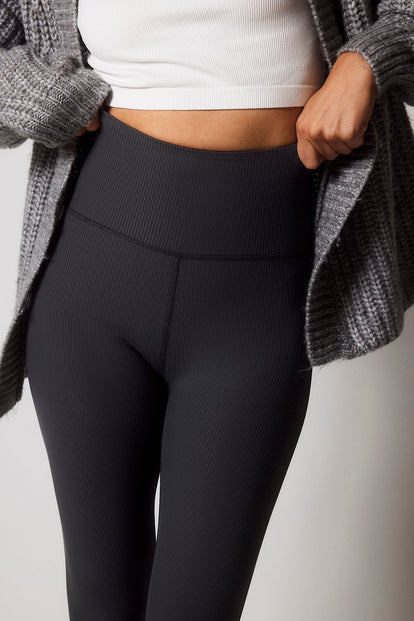 Ribbed Leggings - Shadow Grey