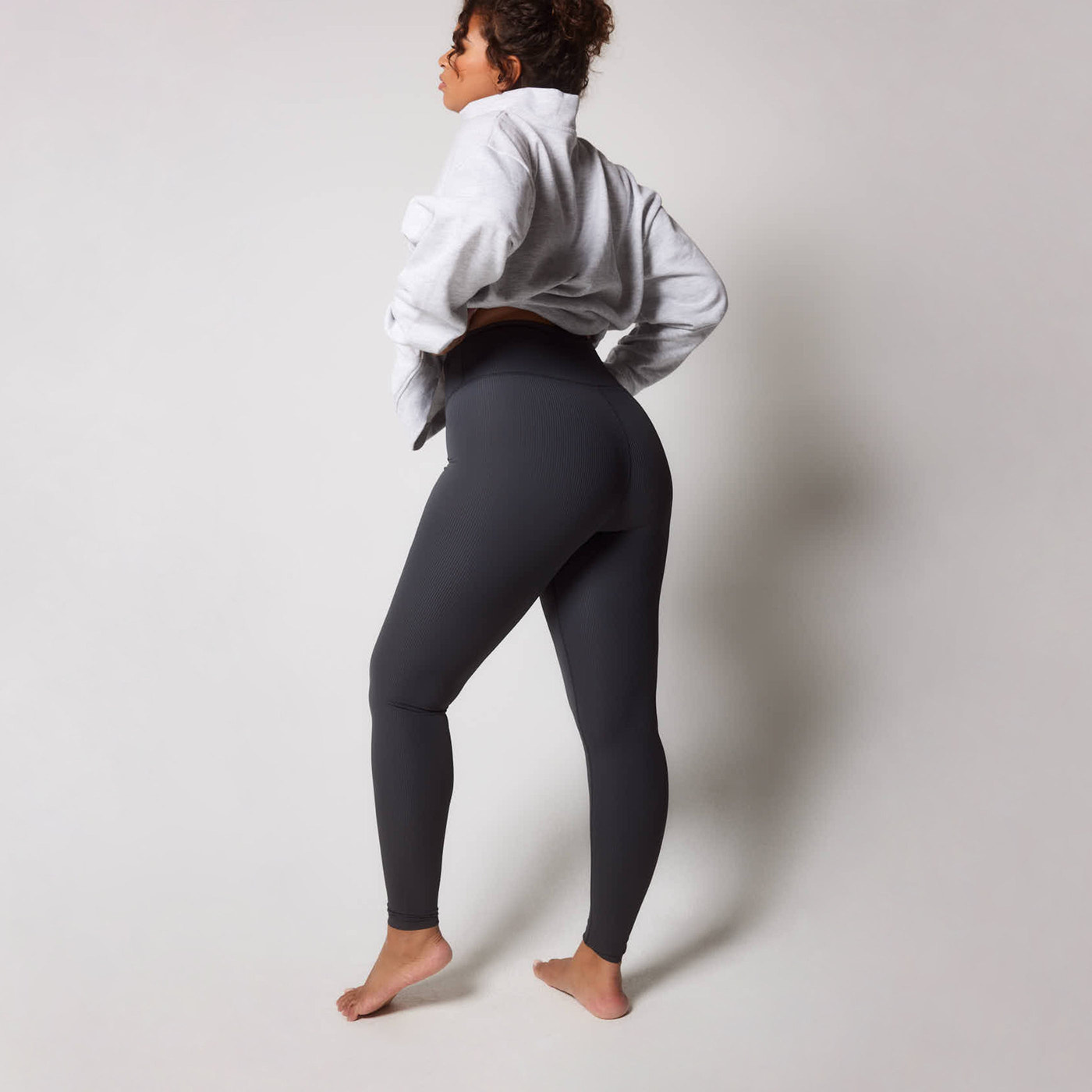 Curve Ribbed Leggings - Shadow Grey