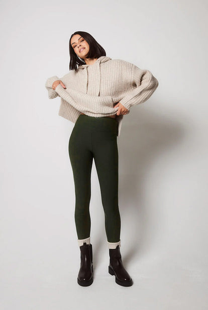 Curve Winter Everyday High Waisted Leggings - Deep Olive