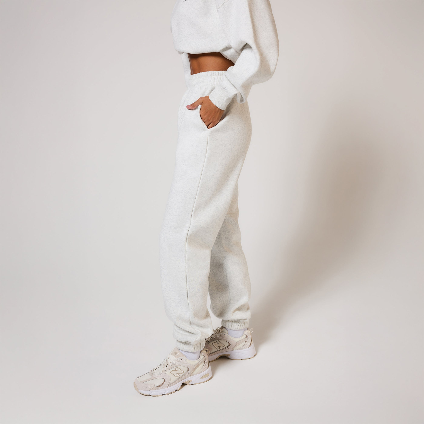 Curve ALL SZN Organic Cuffed Jogger - Light Grey Marl