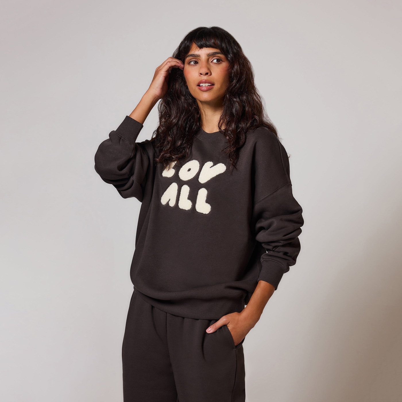 Curve ALL SZN Organic Oversized Sweatshirt Style 1 - Black Coffee