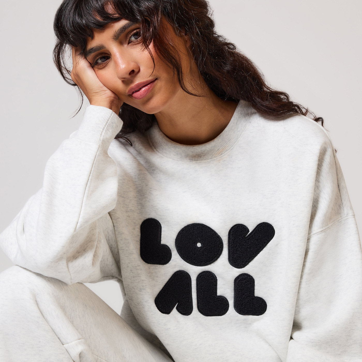 Curve ALL SZN Organic Oversized Sweatshirt Style 1 - Light Grey Marl