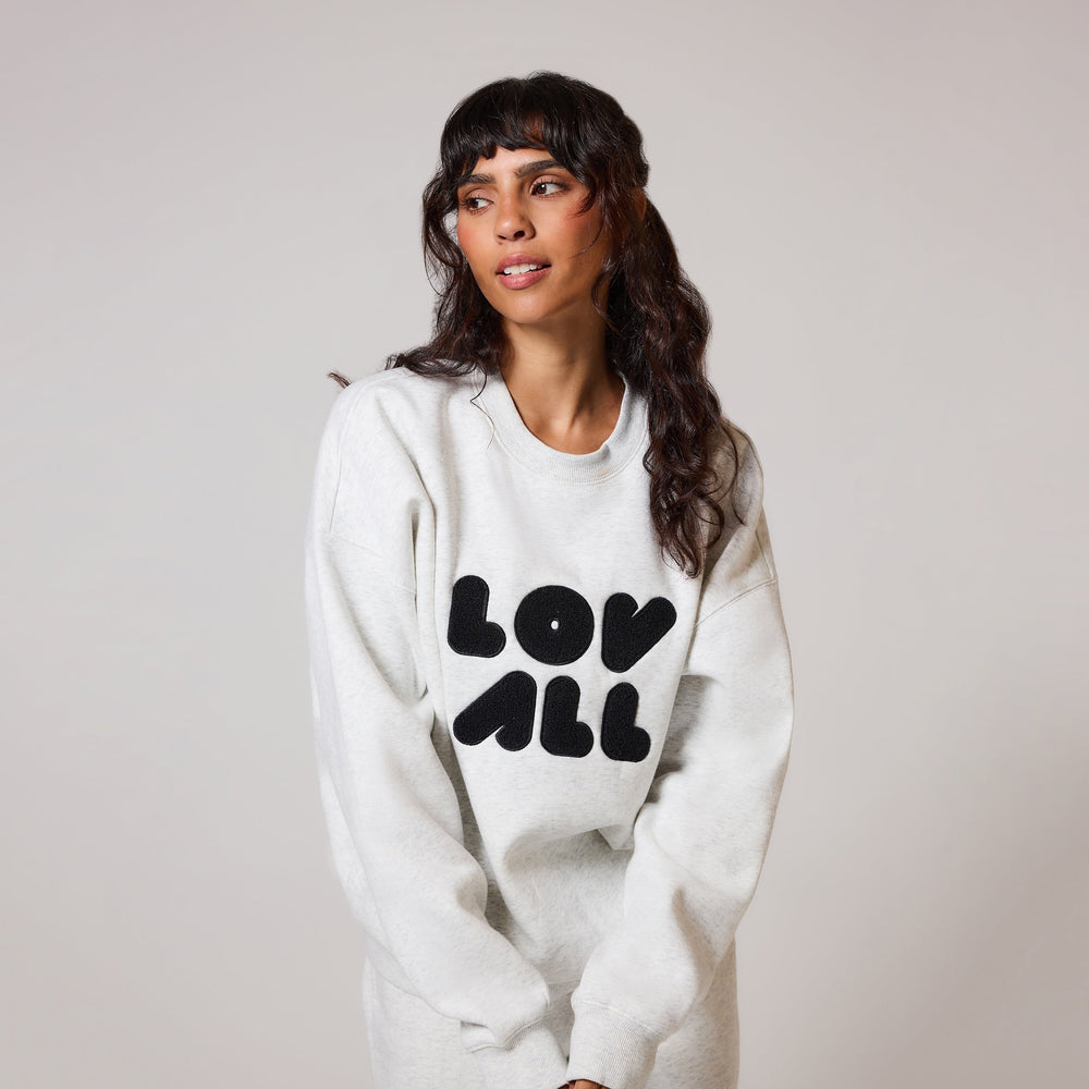 ALL SZN Organic Oversized Sweatshirt Style 1 - Light Grey Marl