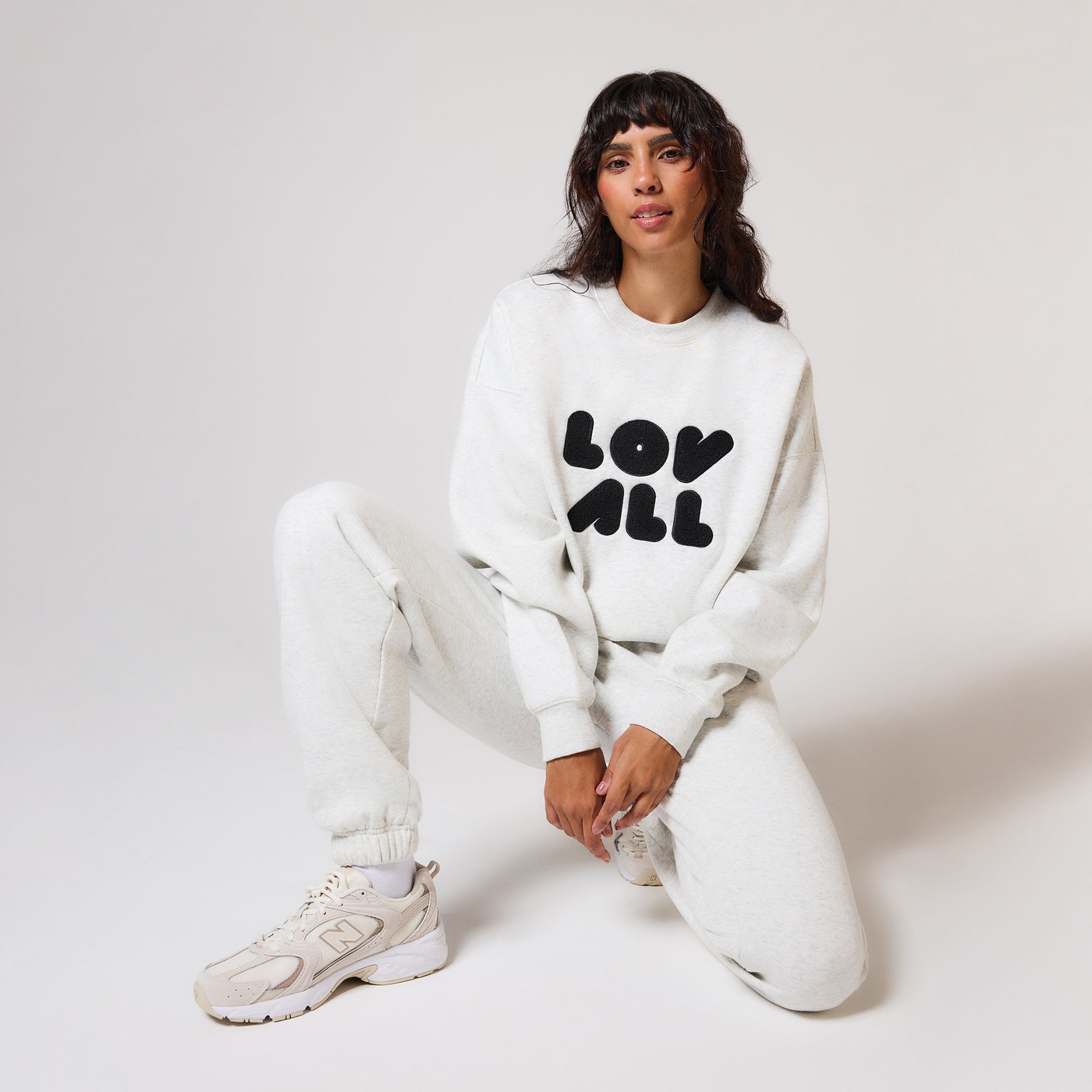 Curve ALL SZN Organic Oversized Sweatshirt Style 1 - Light Grey Marl