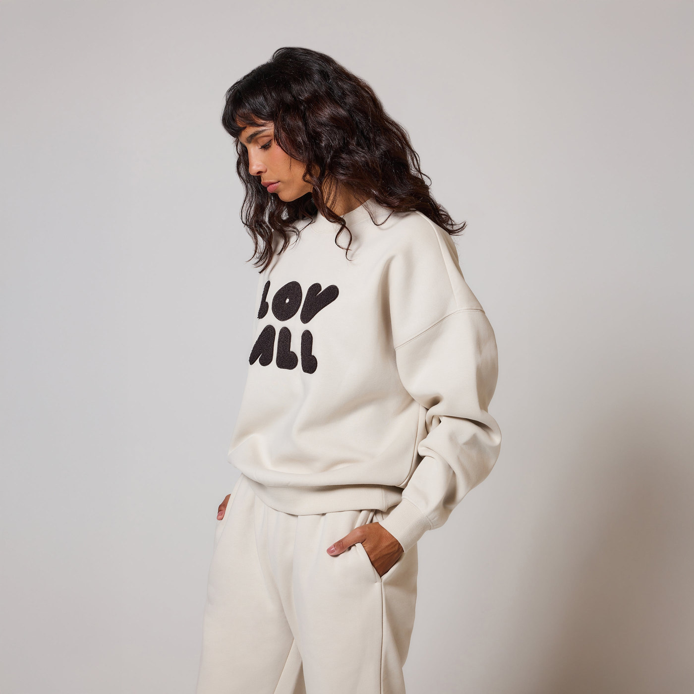 Curve ALL SZN Organic Oversized Sweatshirt Style 1 - Ecru