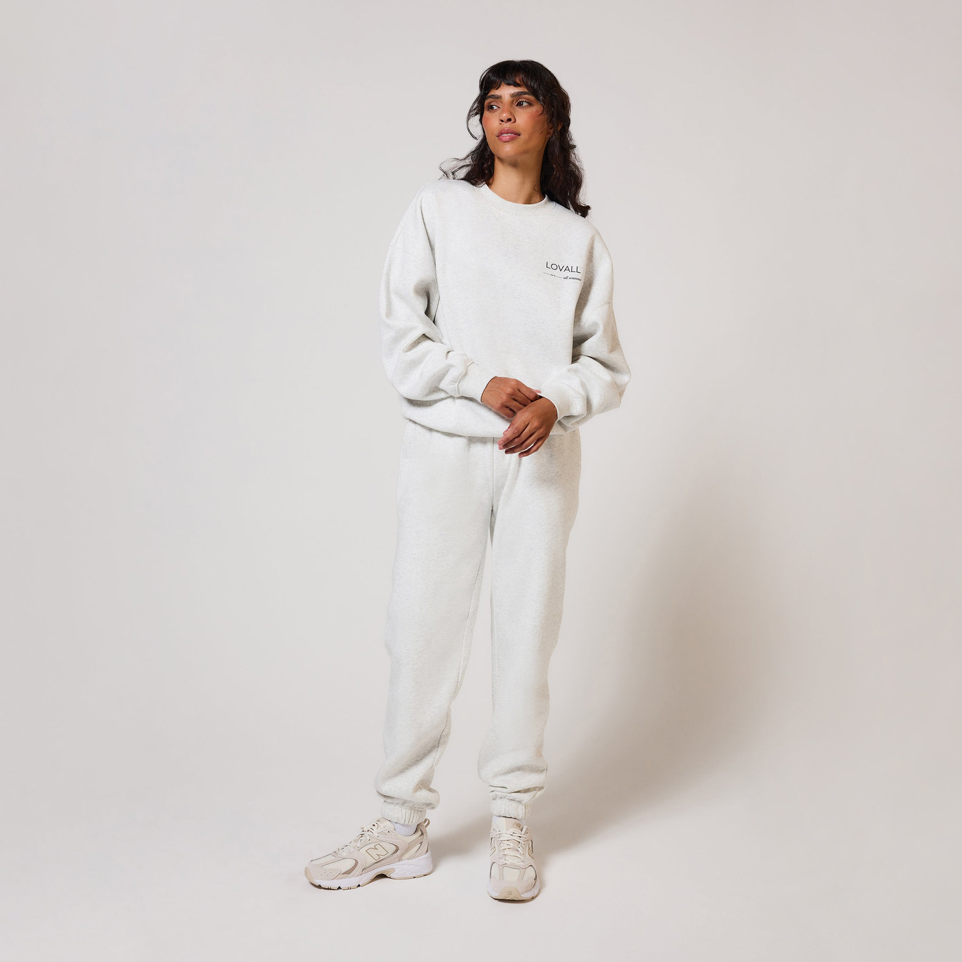 ALL SZN Organic Oversized Sweatshirt Style 3 - Light Grey Marl