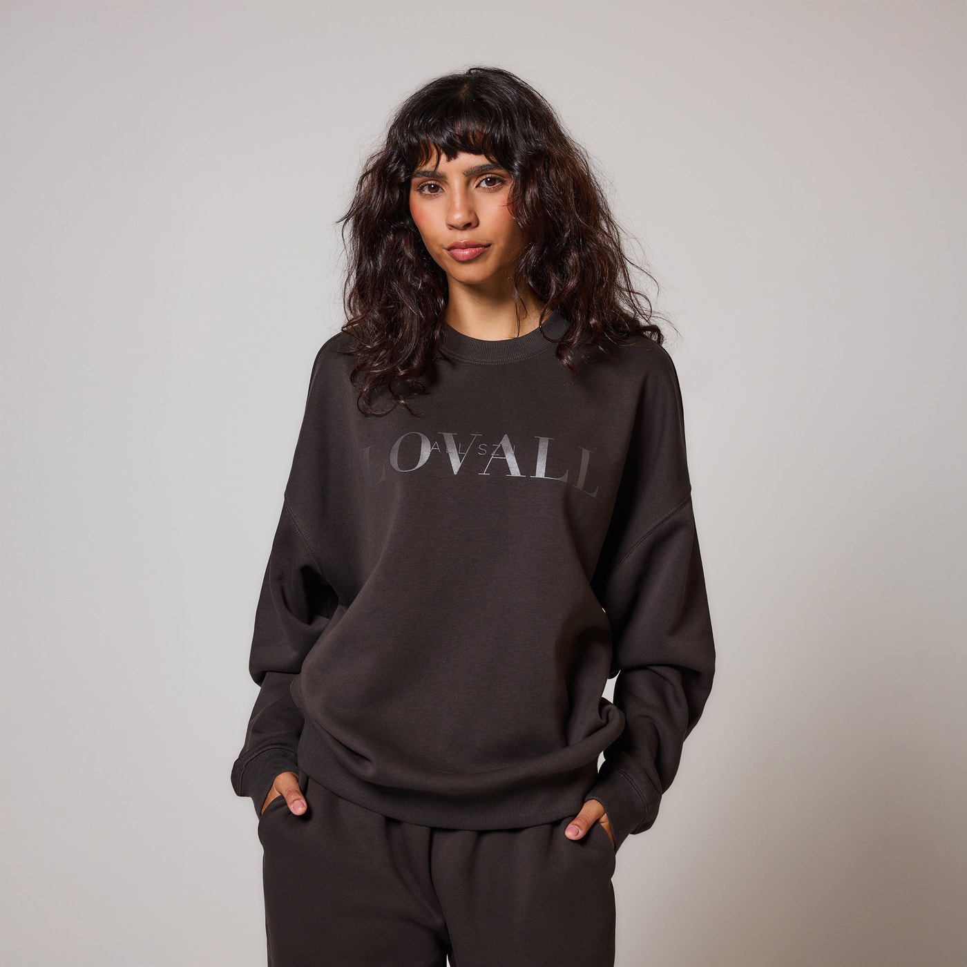 ALL SZN Organic Oversized Sweatshirt Style 4 - Black Coffee