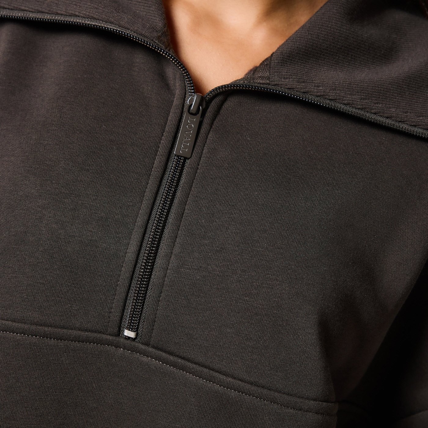 ALL SZN Organic Oversized 1/4 Zip Sweatshirt - Black Coffee