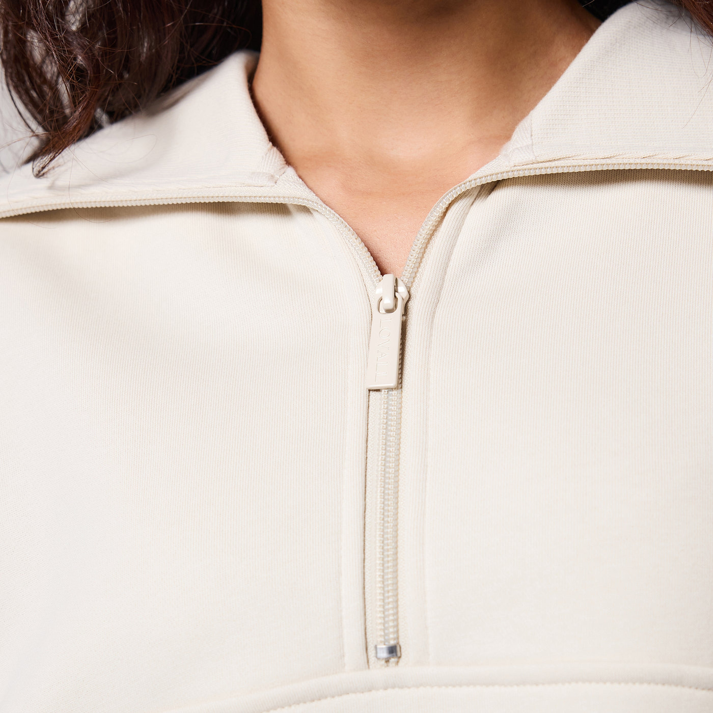 ALL SZN Organic Oversized 1/4 Zip Sweatshirt - Ecru