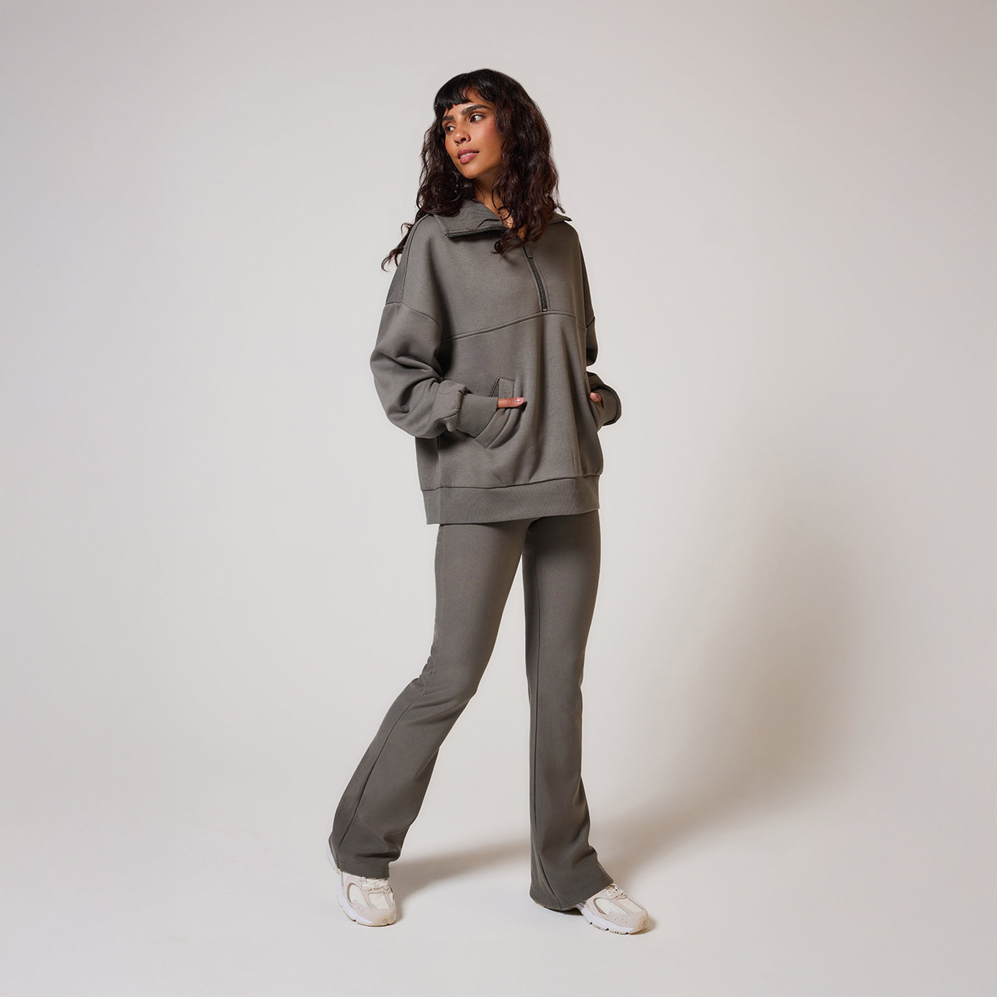 ALL SZN Organic Oversized 1/4 Zip Sweatshirt - Slate Green