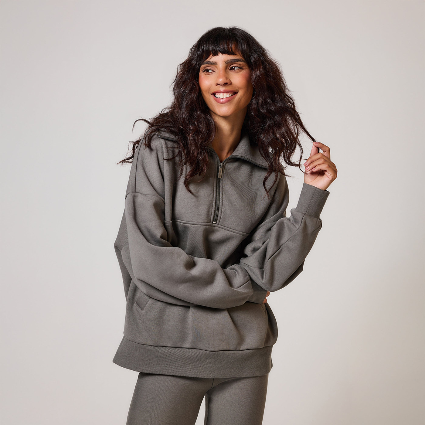 ALL SZN Organic Oversized 1/4 Zip Sweatshirt - Slate Green