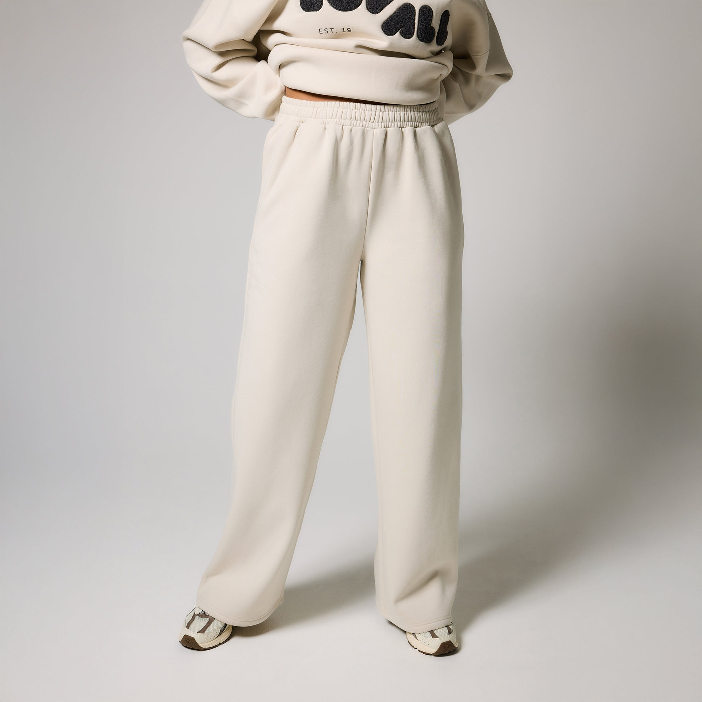 Curve ALL SZN Organic Wide Leg Jogger - Ecru