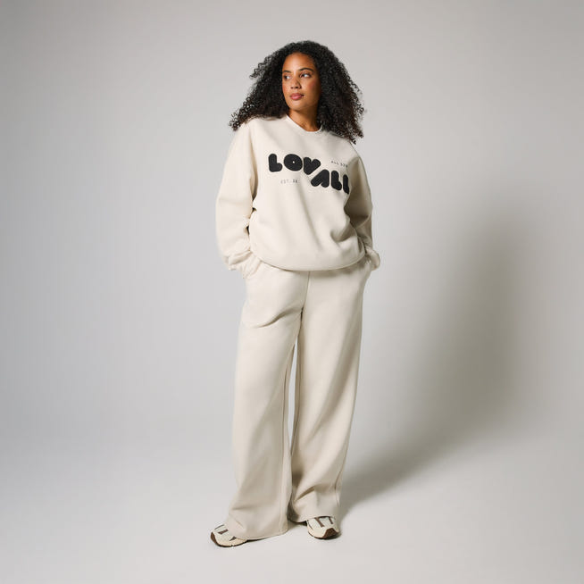 ALL SZN Organic Wide Leg Jogger - Ecru