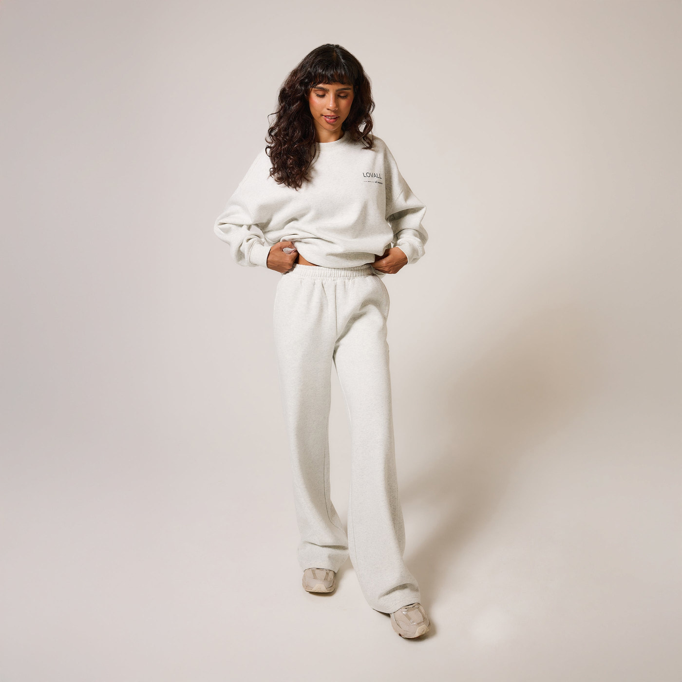 ALL SZN Organic Wide Leg Jogger - Light Grey Marl