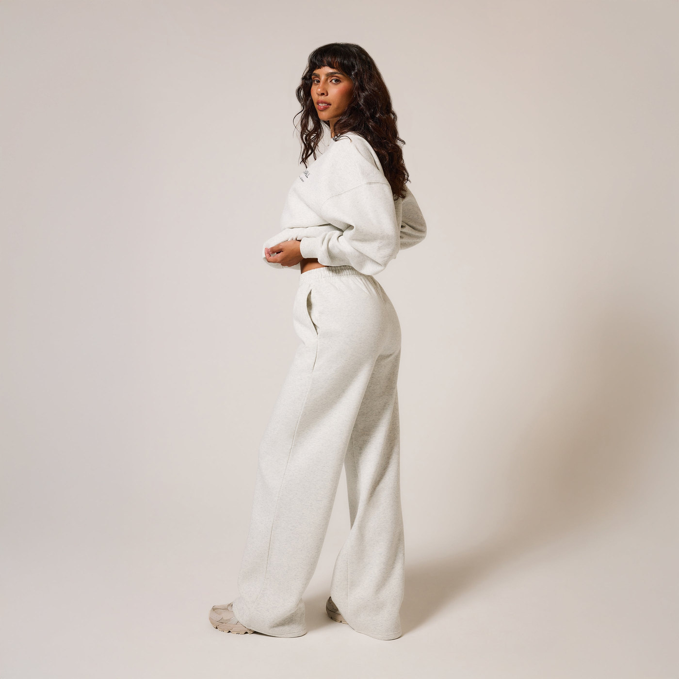 Curve ALL SZN Organic Wide Leg Jogger - Light Grey Marl