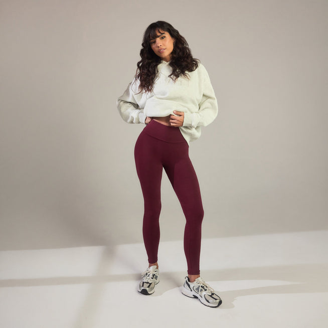Everyday High Waisted Leggings - Burgundy
