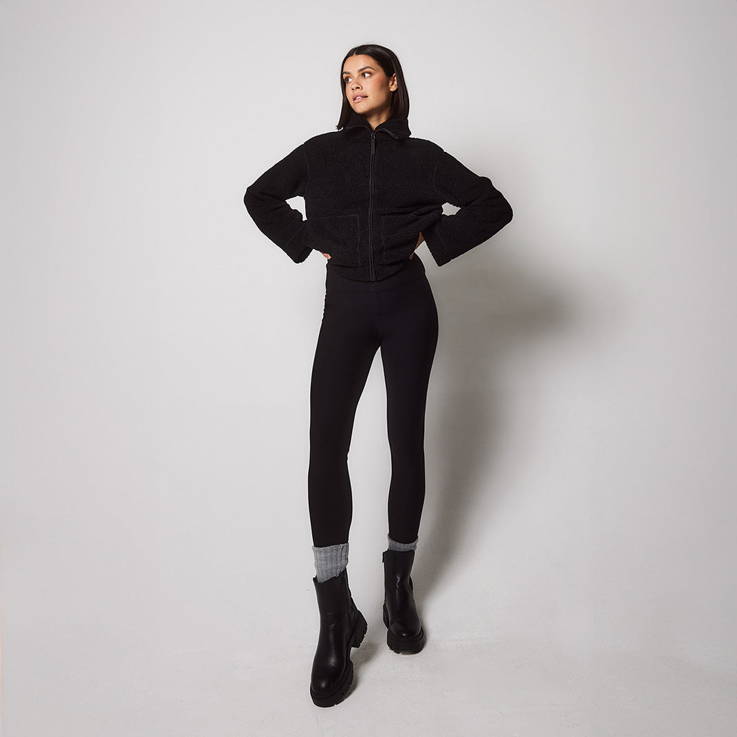 Winter Everyday High Waisted Leggings - Black
