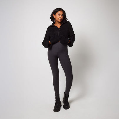 Winter Everyday High Waisted Leggings - Dark Grey