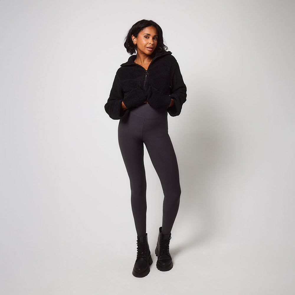 Curve Winter Everyday High Waisted Leggings - Dark Grey