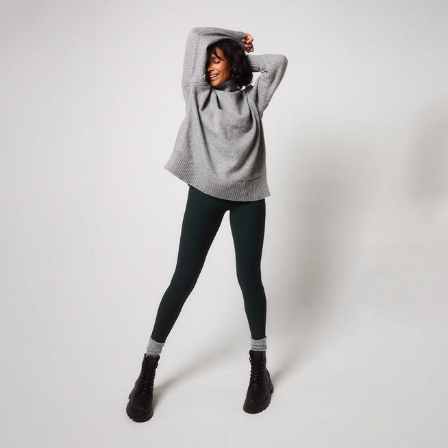 Winter Everyday High Waisted Leggings - Deep Forest