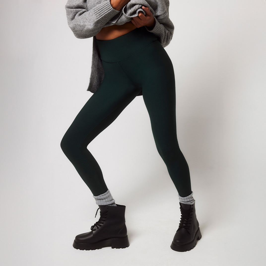 Winter Everyday High Waisted Leggings - Deep Forest