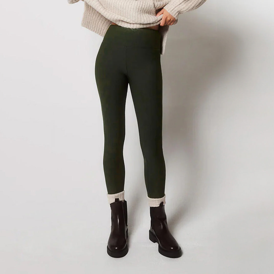 Curve Winter Everyday High Waisted Leggings - Deep Olive
