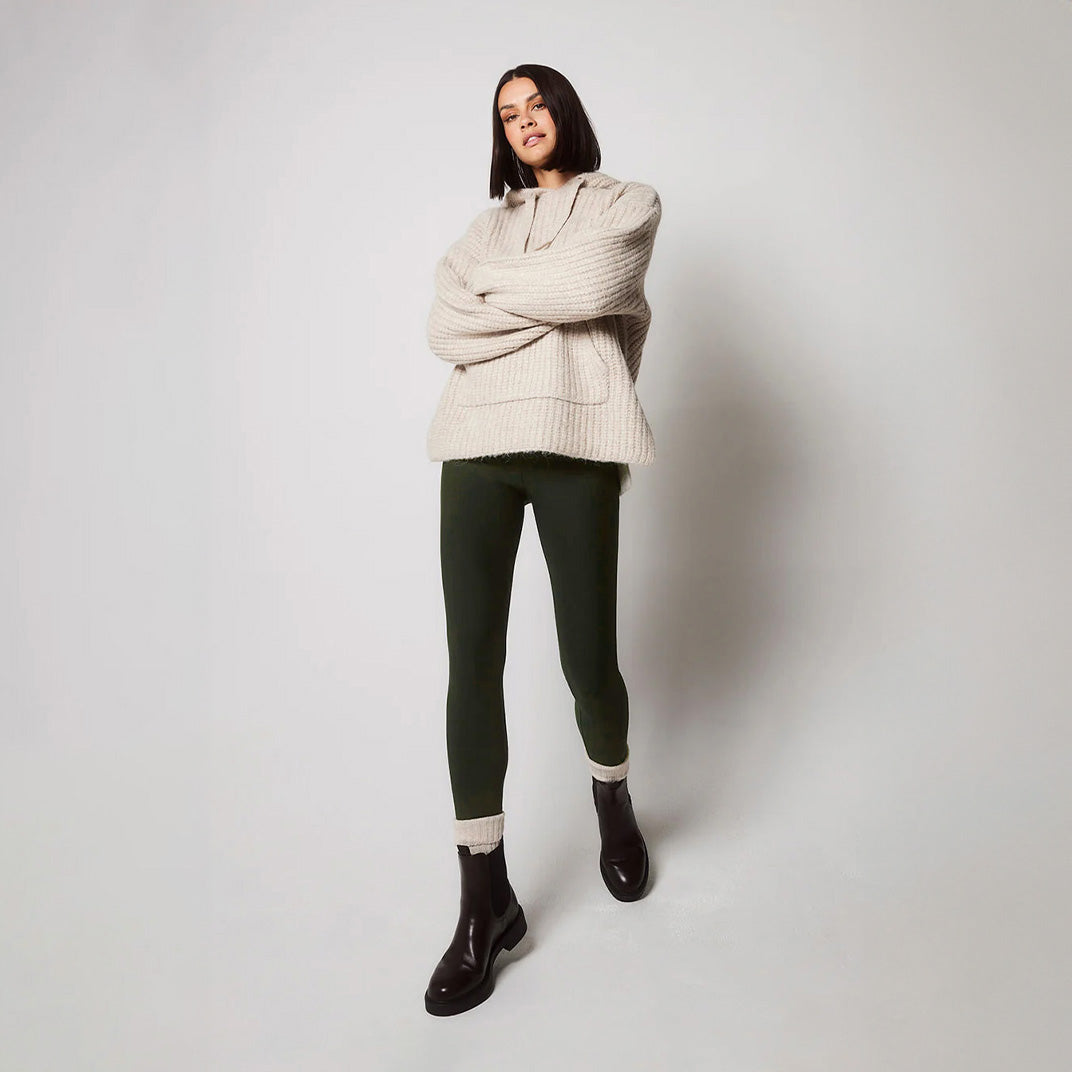 Winter Everyday Fleece-Lined Leggings - Deep Olive