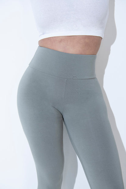 Lightweight Everyday High Waisted Leggings - Sage Green