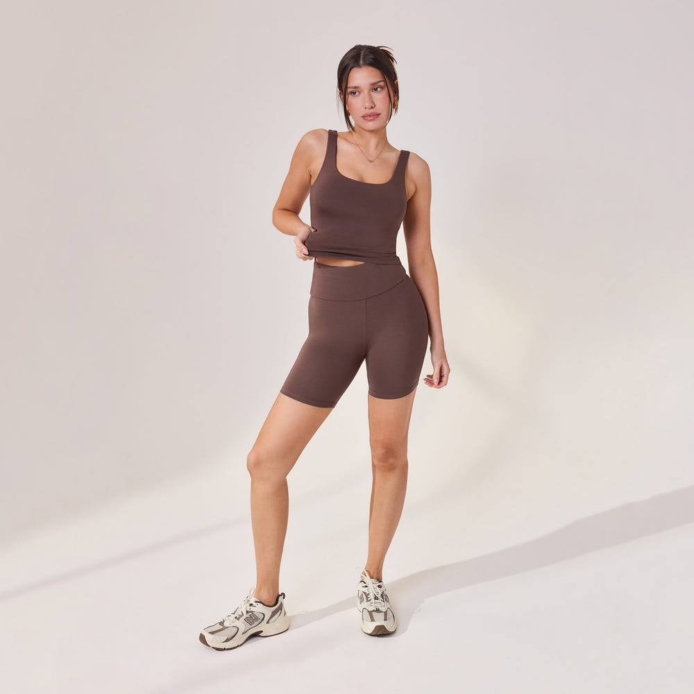 Lightweight Everyday 6 Inch Cycling Shorts - Espresso Brown