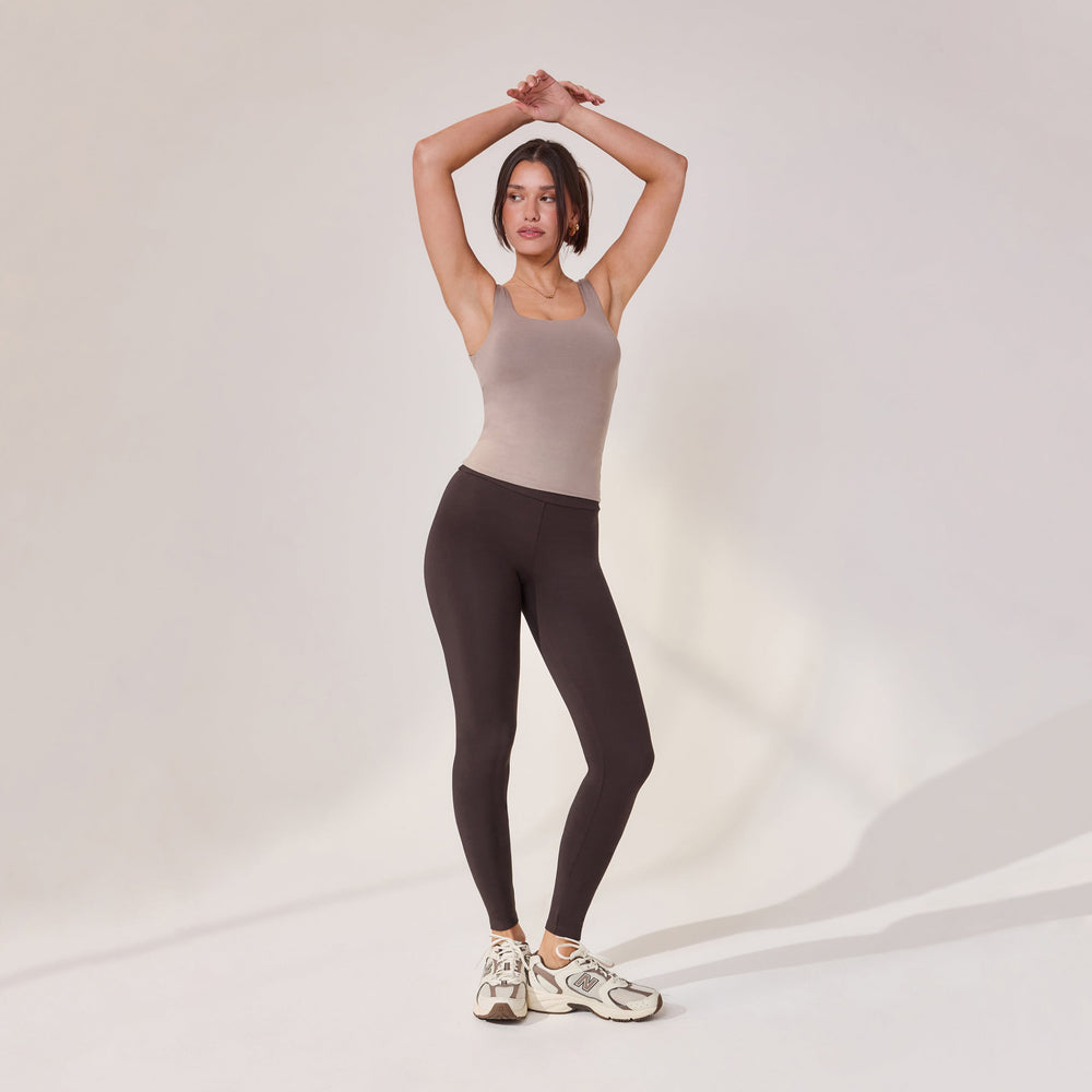 Lightweight Everyday High Waisted Leggings - Black Coffee