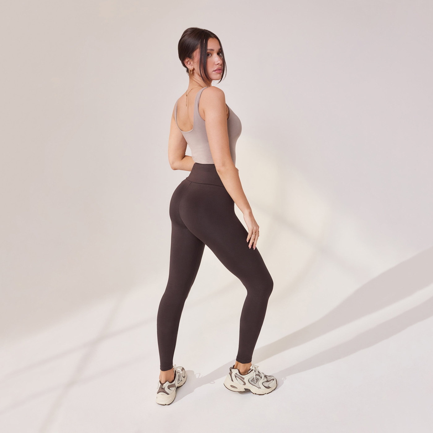 Lightweight Everyday High Waisted Leggings - Black Coffee
