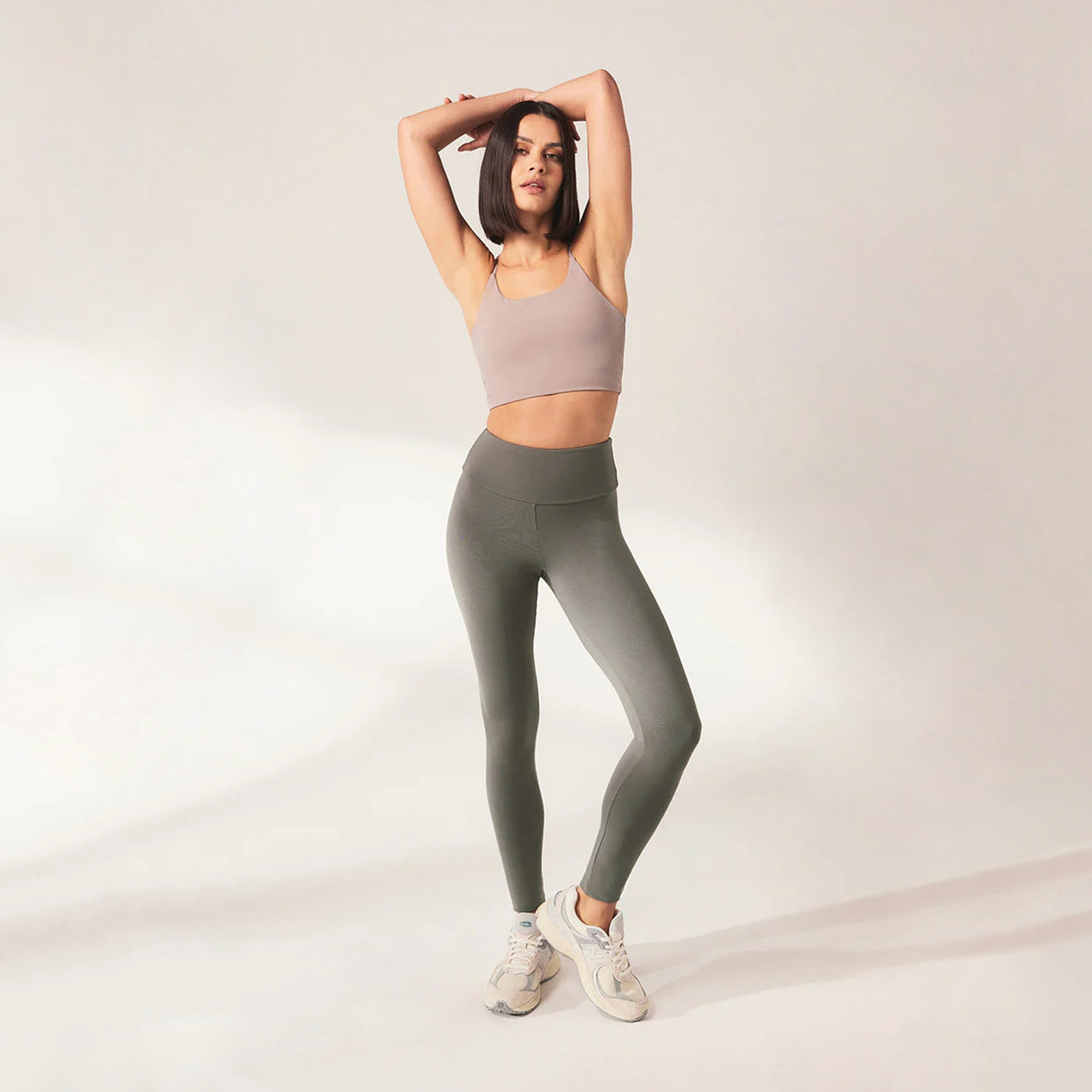 Curve Lightweight Everyday High Waisted Leggings - Slate Green