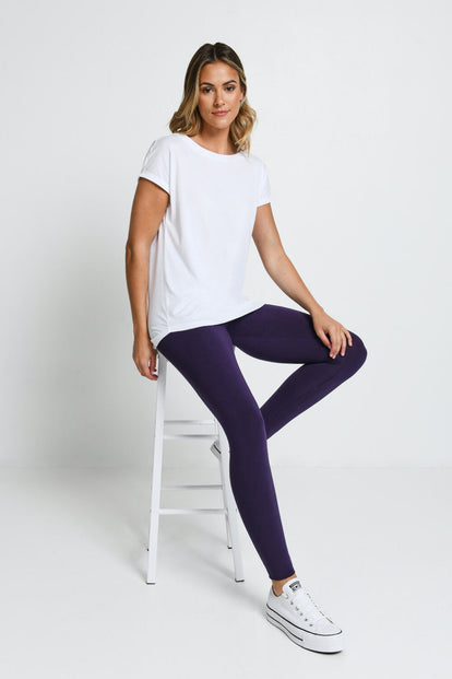 Curve Lightweight Everyday High Waisted Leggings - Acai Purple