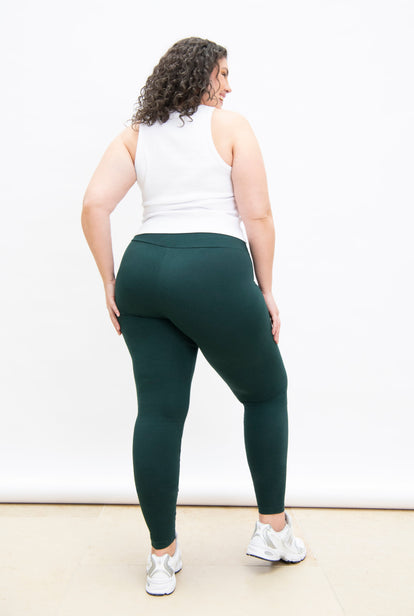 Everyday High Waisted Leggings - Forest Green