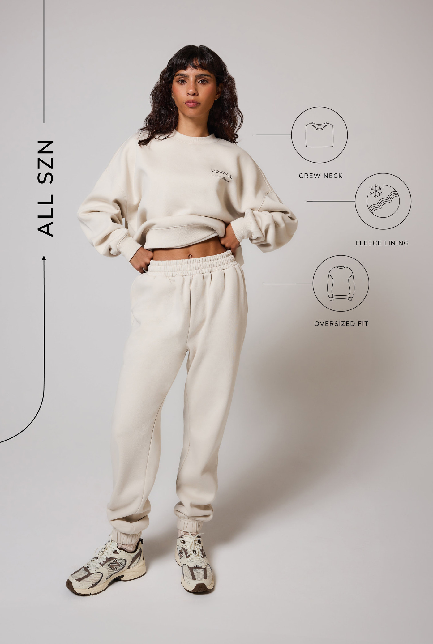 ALL SZN Organic Oversized Sweatshirt Style 3 - Ecru