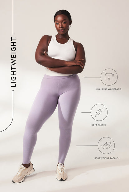 Lightweight Everyday High Waisted Leggings - Mauve