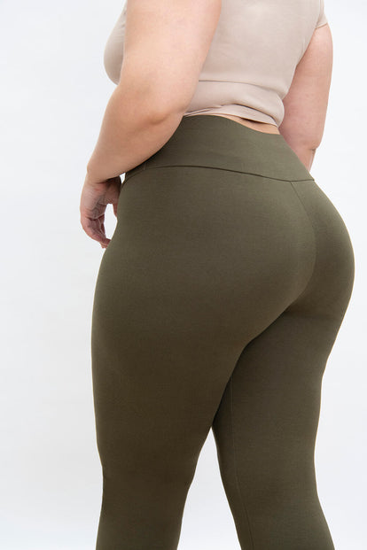 Curve Everyday High Waisted Leggings - Khaki Green