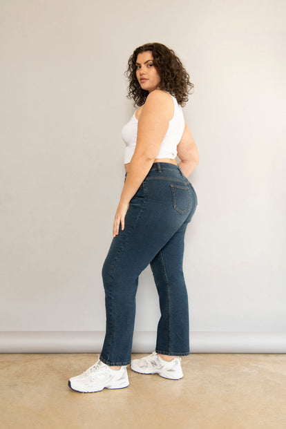 Curve Straight Jeans - Dark Blue