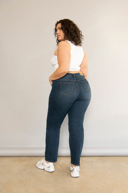 Curve Straight Jeans - Dark Blue