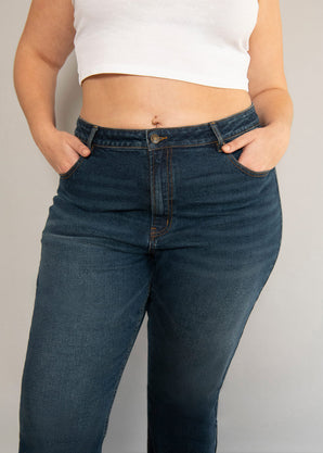 Curve Straight Jeans - Dark Blue