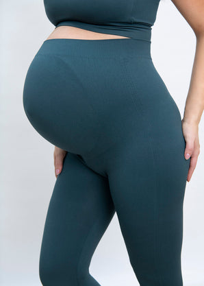 Ultimate Seamless Maternity Leggings - Teal Blue