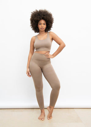 Ultimate High Waisted Seamless Leggings - Oatmeal Beige