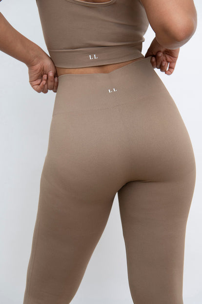 Ultimate High Waisted Seamless Leggings - Oatmeal Beige