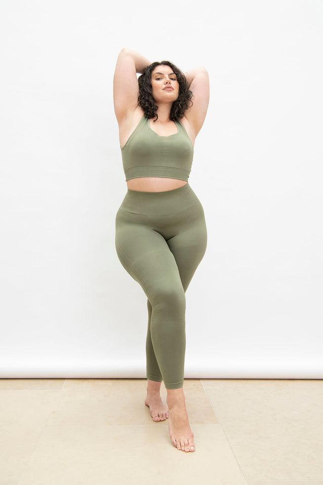 Curve Ultimate High Waisted Seamless Leggings - Sage Green