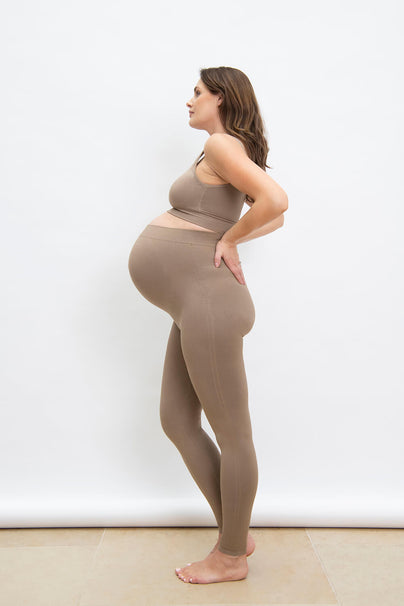 Ultimate Seamless Maternity Leggings - Oatmeal Beige