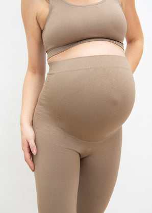 Ultimate Seamless Maternity Leggings - Oatmeal Beige