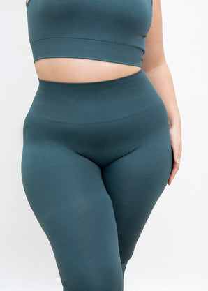 Curve Ultimate High Waisted Seamless Leggings - Teal Blue
