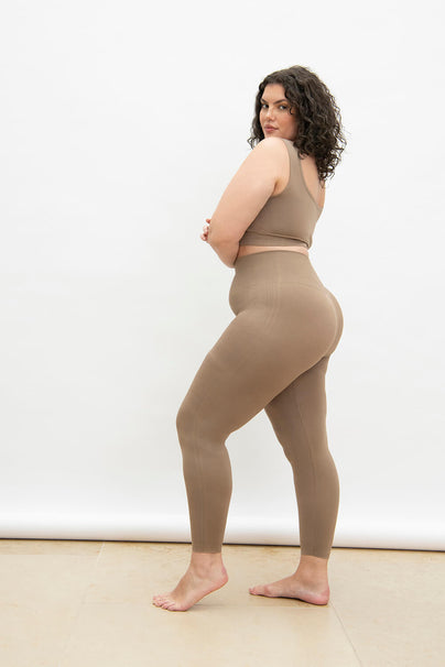 Curve Ultimate High Waisted Seamless Leggings - Oatmeal Beige